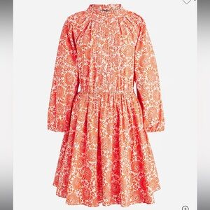 Jcrew ruffle-collar mini dress in cotton poplin floral bouquet in size medium.